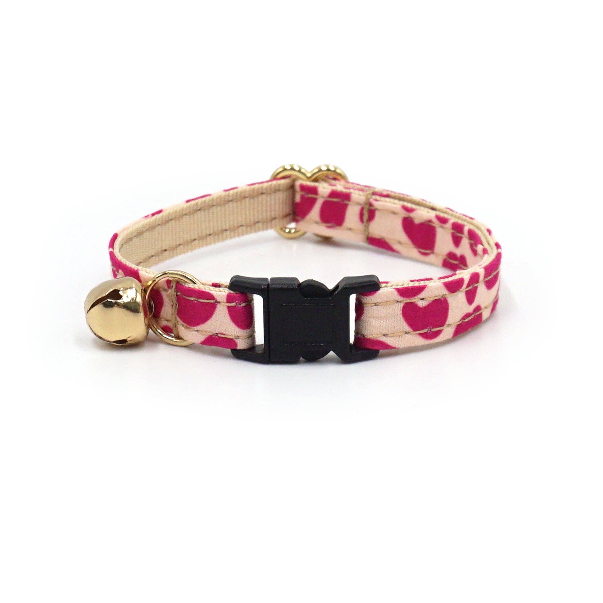 Collier Chat Anti-Étranglement Coton Léopard Rose Bande de Canailles