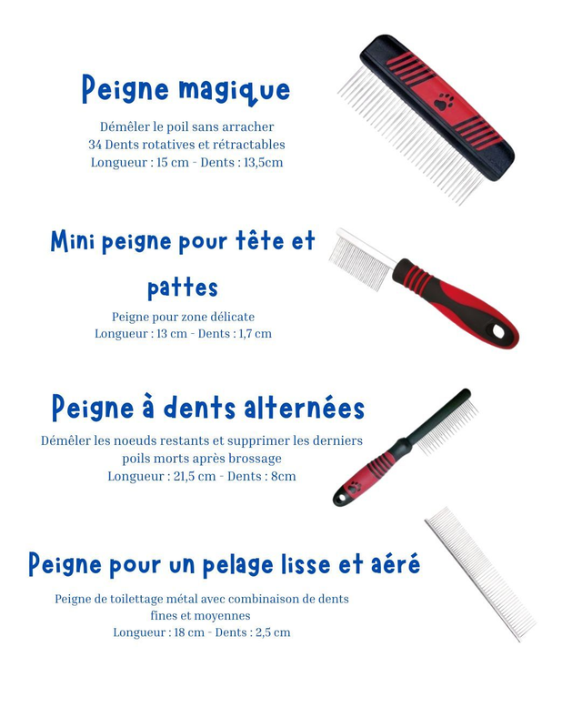 Kit brossage chat à poils courts avec sous-poils dense