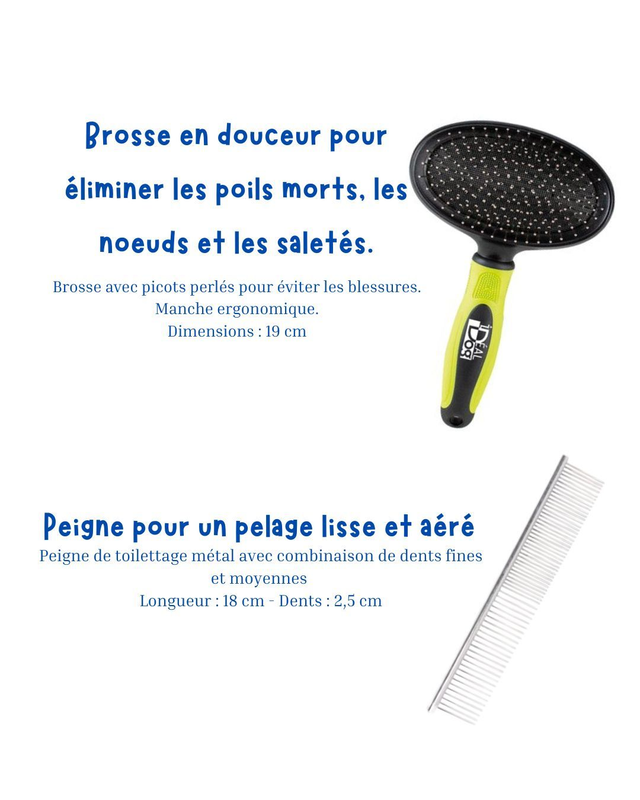 Kit brossage pour chat aux poils courts et sous poil fin