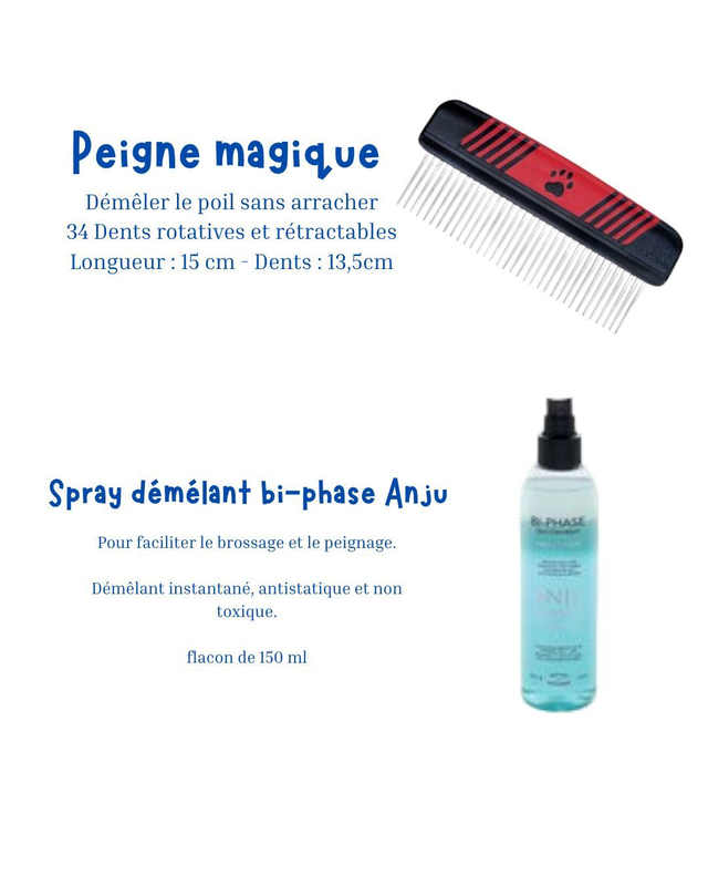Kit brossage pour chat frisé