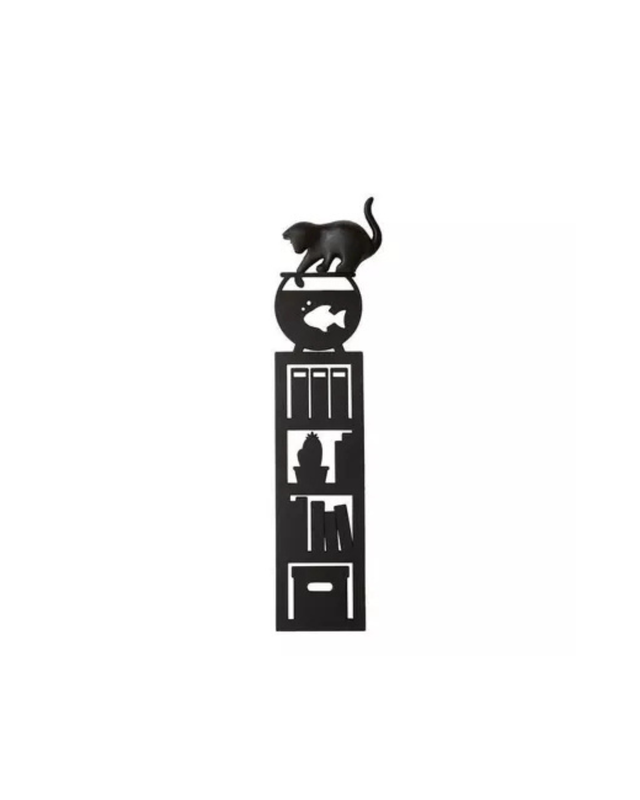 Marque-page chat et aquarium
