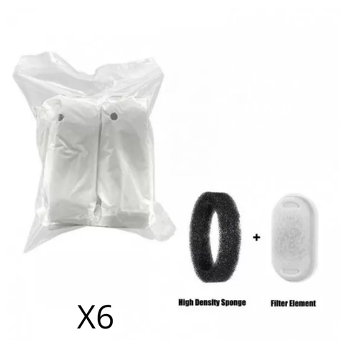 6 Filtres coton + éponges pour fontaine inox fleur, robinet cuivré, ou boule