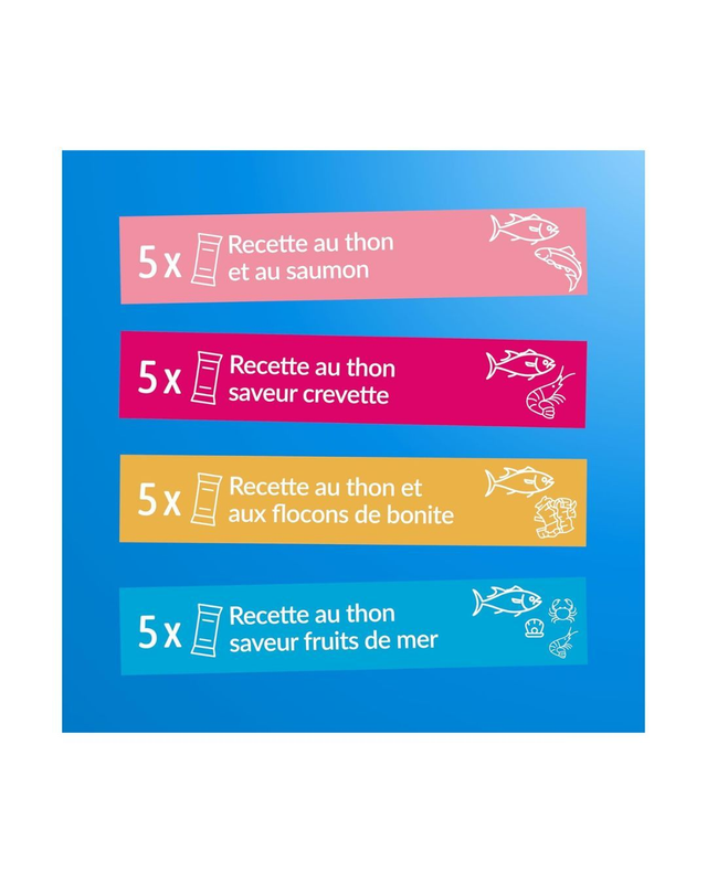 Friandises Churu pour chats Boîte multipack Assortiment fruits de mer, 20 pièces