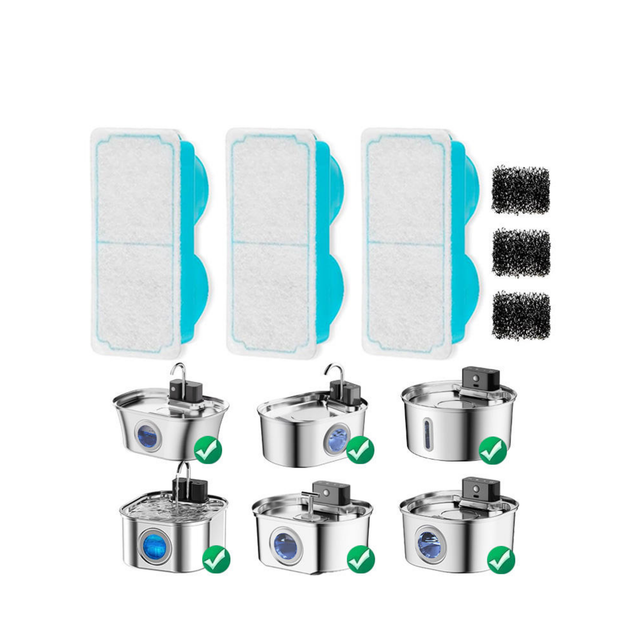 6 Filtres pour fontaine à eau inox sans fil