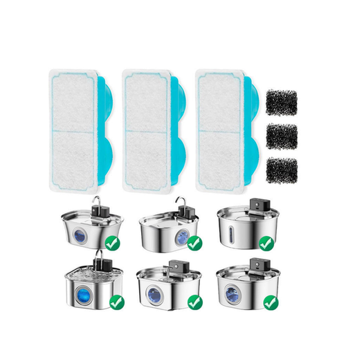 6 Filtres pour fontaine à eau inox sans fil